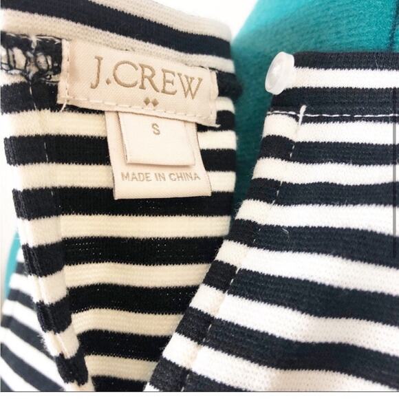 J crew white and navy striped top with flowy hem - Picture 4 of 5